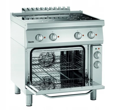 Kuchnia 4-Płytowa Elektryczna 4x2,3 kW + Piekarnik Termoobieg 1/1 Gn Bartsc