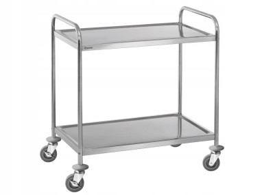 WÓZEK KELNERSKI SERWISOWY Z 2 PÓŁKAMI, 100kg INOX