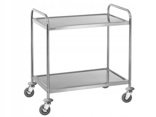 WÓZEK KELNERSKI SERWISOWY Z 2 PÓŁKAMI, 100kg INOX
