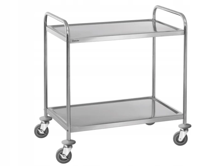WÓZEK KELNERSKI SERWISOWY Z 2 PÓŁKAMI, 100kg INOX