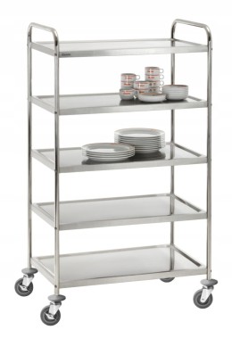 WÓZEK TRANSORTOWY HOTELOWY 5 PÓŁEK INOX BARTSCHER