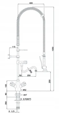 Bateria z wylewką i prysznicem Bartscher 400136