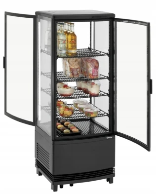 Witryna Chłodnicza Mini 98L Czarna 425x425x1090mm Bartscher 700698