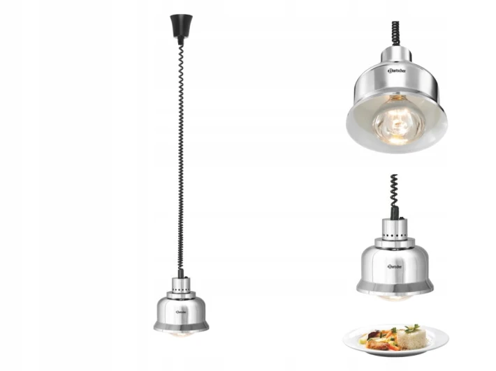 LAMPA GRZEWCZA NA PODCZERWIEŃ SUFITOWA SREBRNA