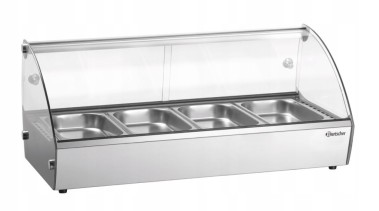 BEMAR Z OSŁONĄ WITRYNA GRZEWCZA 500W + 4 x GN 1/3