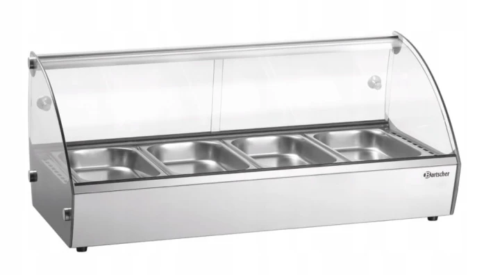 BEMAR Z OSŁONĄ WITRYNA GRZEWCZA 500W + 4 x GN 1/3
