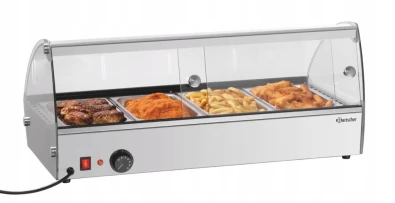 BEMAR Z OSŁONĄ WITRYNA GRZEWCZA 500W + 4 x GN 1/3