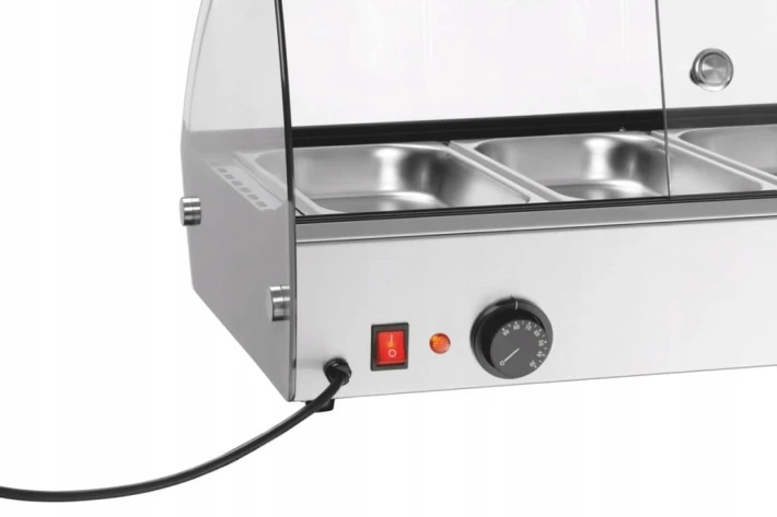 BEMAR Z OSŁONĄ WITRYNA GRZEWCZA 500W + 4 x GN 1/3